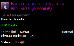 Boucle d'oreille en argent brillante (supprimé)