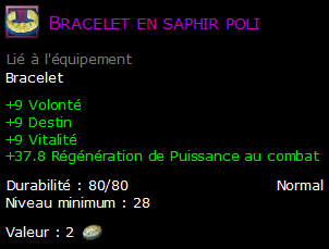 Bracelet en saphir poli