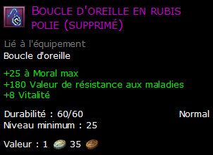 Boucle d'oreille en rubis polie (supprimé)