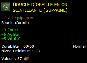 Boucle d'oreille en or scintillante (supprimé)