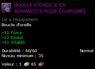 Boucle d'oreille en adamantite polie (supprimé)