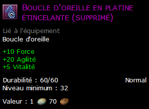 Boucle d'oreille en platine étincelante (supprimé)