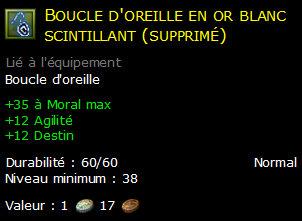 Boucle d'oreille en or blanc scintillant (supprimé)