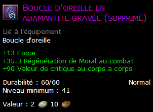 Boucle d'oreille en adamantite gravée (supprimé)