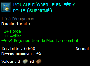 Boucle d'oreille en béryl polie (supprimé)