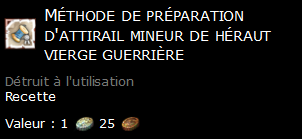 Méthode de préparation d'attirail mineur de héraut vierge guerrière