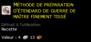 Méthode de préparation d'étendard de guerre de maître finement tissé