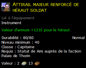 Attirail majeur renforcé de héraut soldat