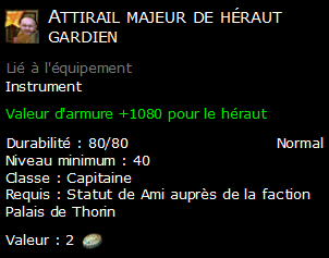 Attirail majeur de héraut gardien