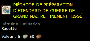 Méthode de préparation d'étendard de guerre de grand maître finement tissé