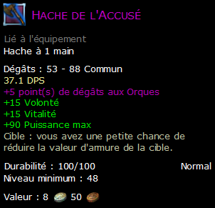 Hache de l'Accusé