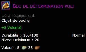 Bec de détermination poli