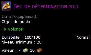 Bec de détermination poli