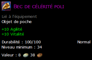 Bec de célérité poli