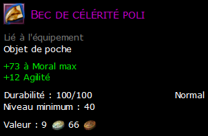 Bec de célérité poli