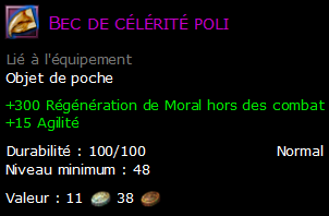 Bec de célérité poli