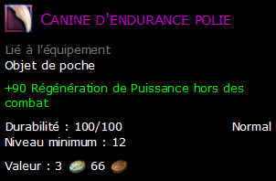 Canine d'endurance polie