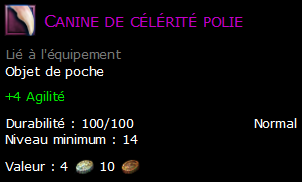 Canine de célérité polie