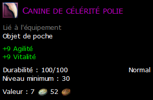 Canine de célérité polie