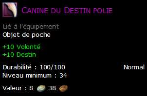 Canine du Destin polie