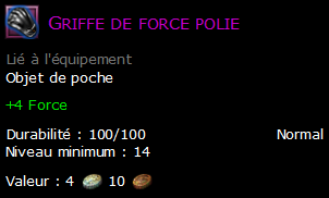 Griffe de force polie