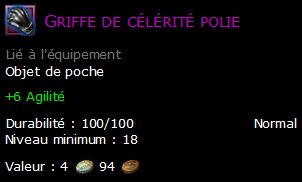 Griffe de célérité polie