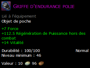 Griffe d'endurance polie