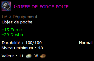 Griffe de force polie