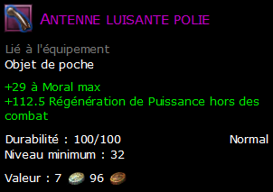 Antenne luisante polie