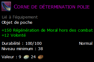 Corne de détermination polie