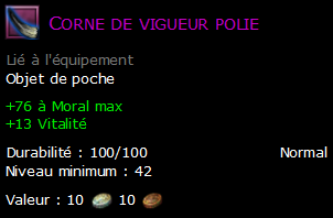 Corne de vigueur polie