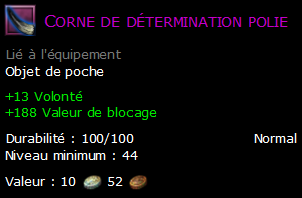 Corne de détermination polie