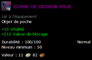 Corne de vigueur polie