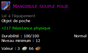 Mandibule souple polie