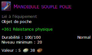 Mandibule souple polie