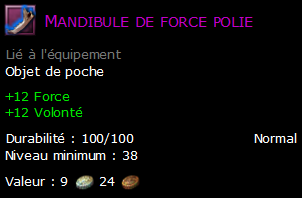 Mandibule de force polie