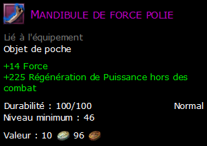 Mandibule de force polie