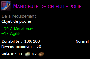 Mandibule de célérité polie