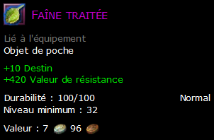 Faîne traitée