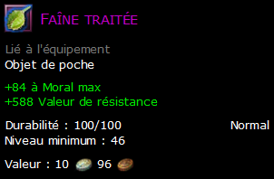 Faîne traitée