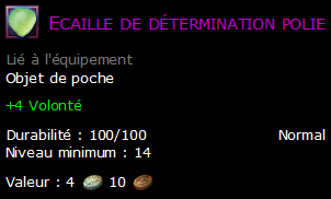 Ecaille de détermination polie