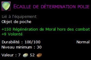 Ecaille de détermination polie