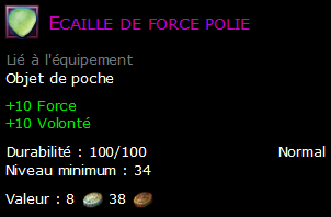 Ecaille de force polie