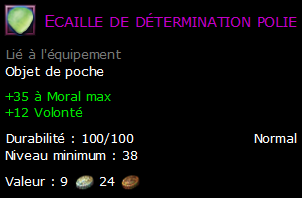 Ecaille de détermination polie