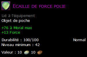 Ecaille de force polie