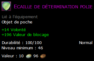 Ecaille de détermination polie