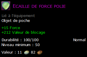 Ecaille de force polie