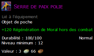 Serre de paix polie