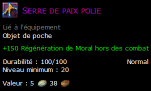 Serre de paix polie