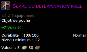 Serre de détermination polie